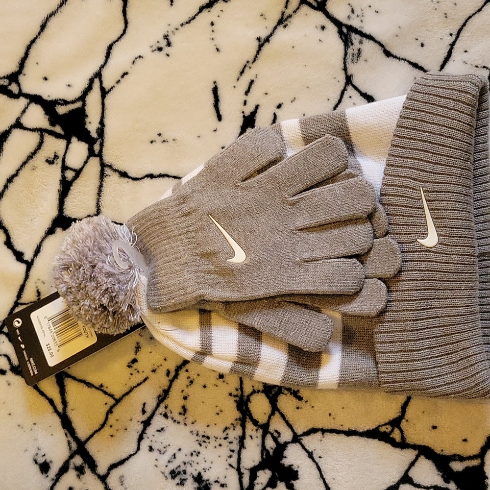 Nike beanie glove set youth